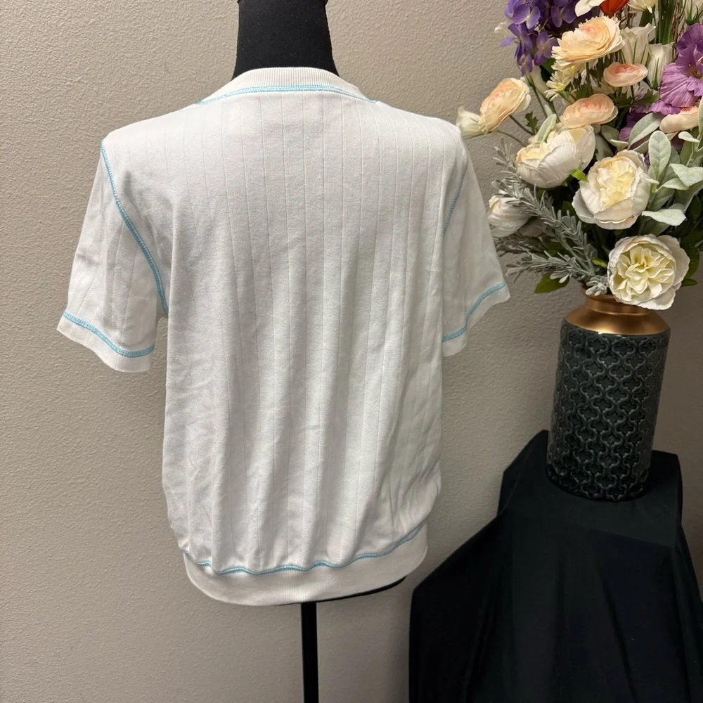 Alfred Dunner Petite Embroidered Floral Pot Ribbed Knit Top PM - Picture 4 of 8